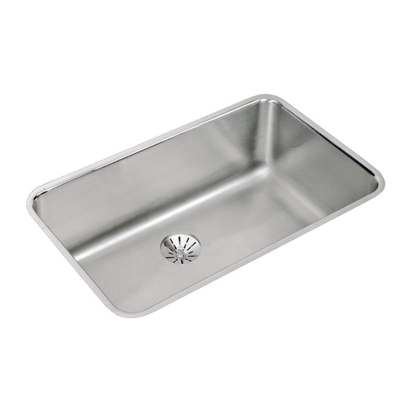 Lustertone Stainless Steel 30-1/2 X 18-1/2 X 10 Single Bowl Undermount Sink With Perfect Drain